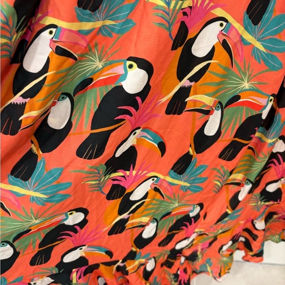 Farm Rio x Anthropologie Toucans Wrap Maxi Dress Size Medium - Picture 4 of 13
